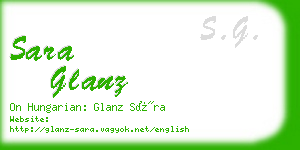 sara glanz business card